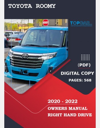 toyota roomy 2020 2021& 2022 owners manual in english